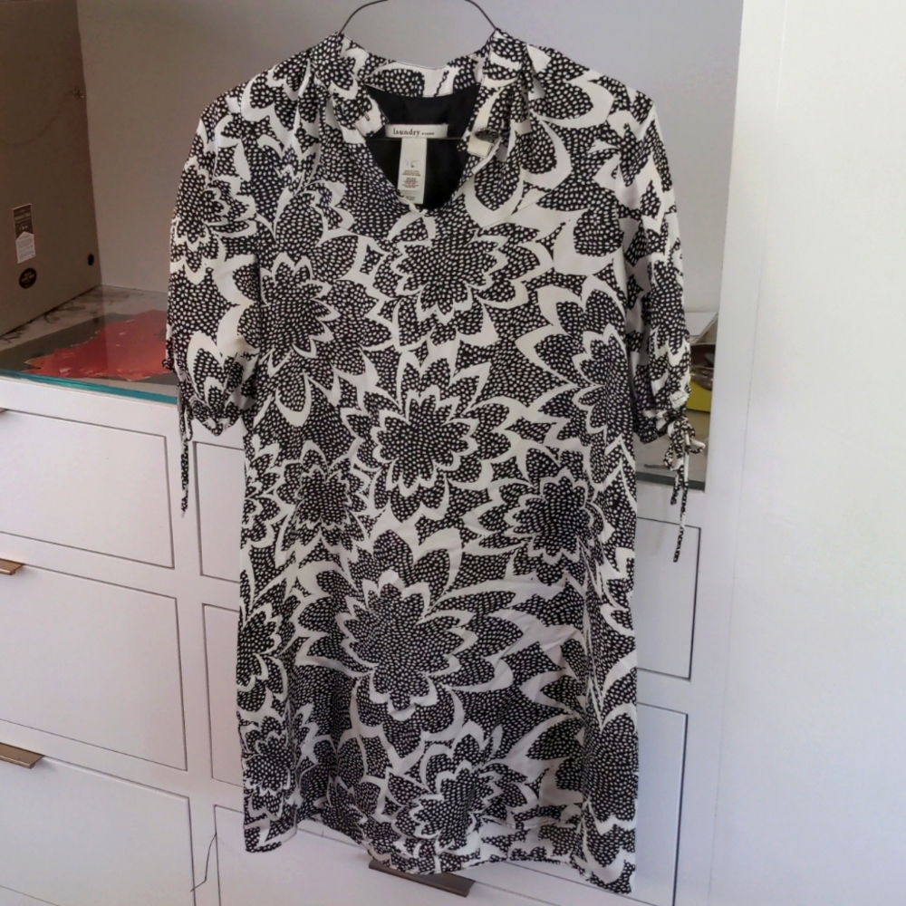 Patterned silk shirt dress